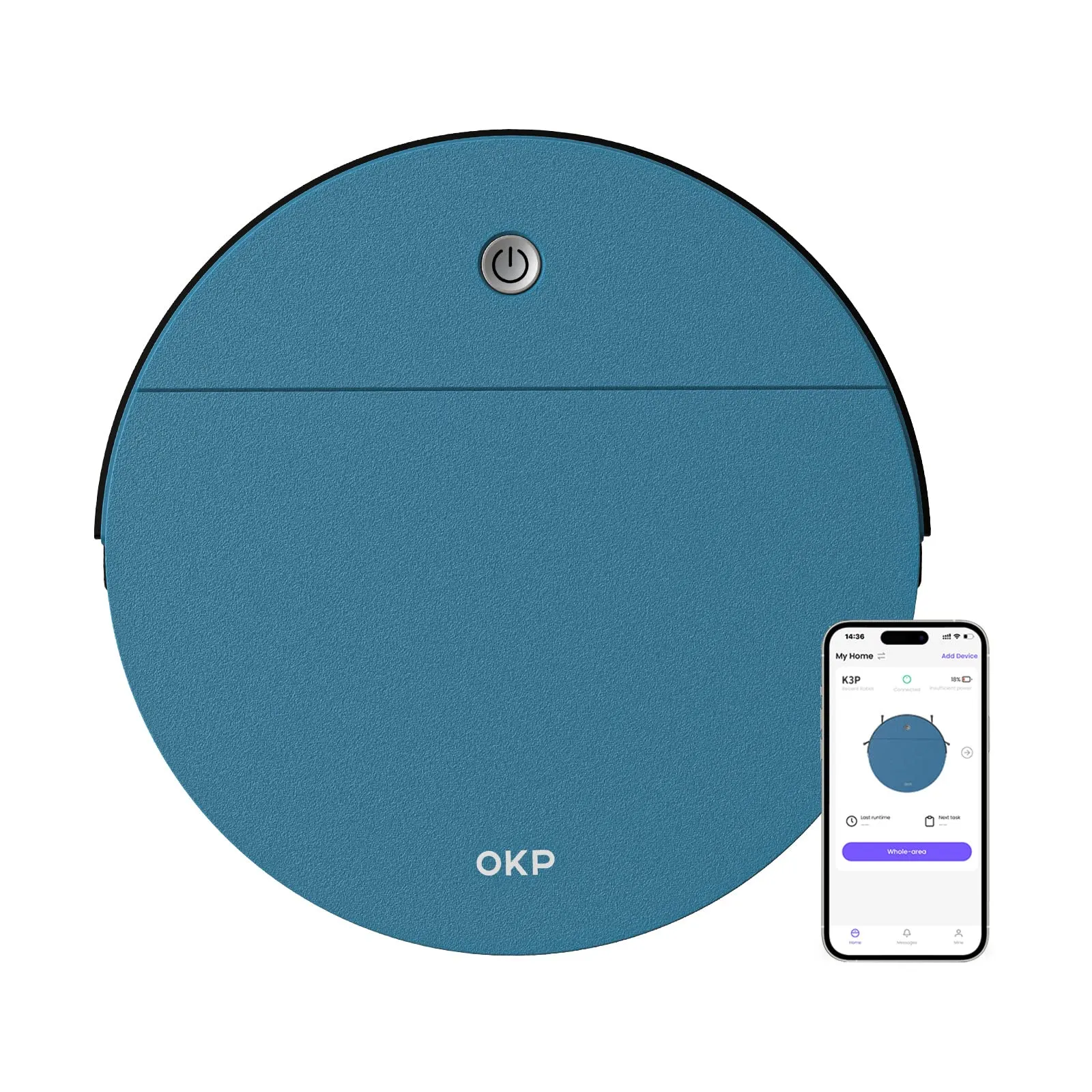 OKP K3P Robot Vacuum Cleaner 3000Pa Suction, Wi-Fi/App/Alexa, 150Mins ...