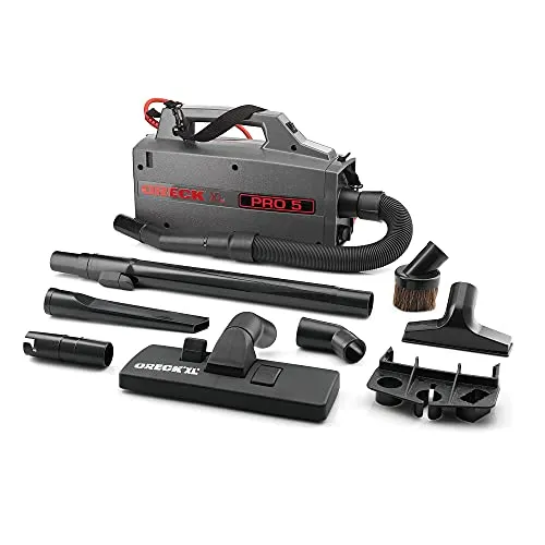 Oreck Commercial XL Pro 5 Lightweight Canister Vacuum Cleaner with Attachments, Black