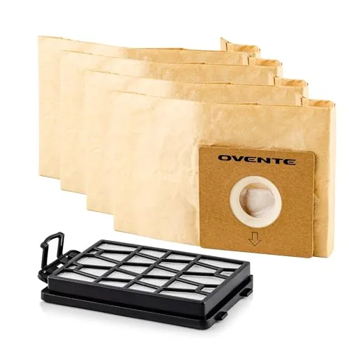 OVENTE Disposal Dust Bags for ST1600B Vacuum Cleaner - Pack of 8, Compact, Effective, Eco-Friendly