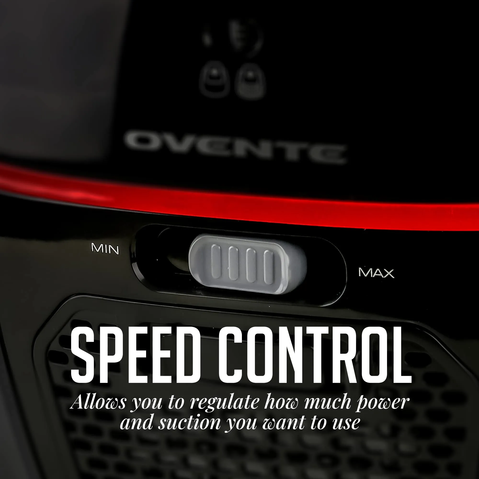 OVENTE ST1600B Electric Vacuum Cleaner, Adjustable Suction, Stainless Steel Wand, Automatic Cord Rewind, Lightweight, Black - Image 2