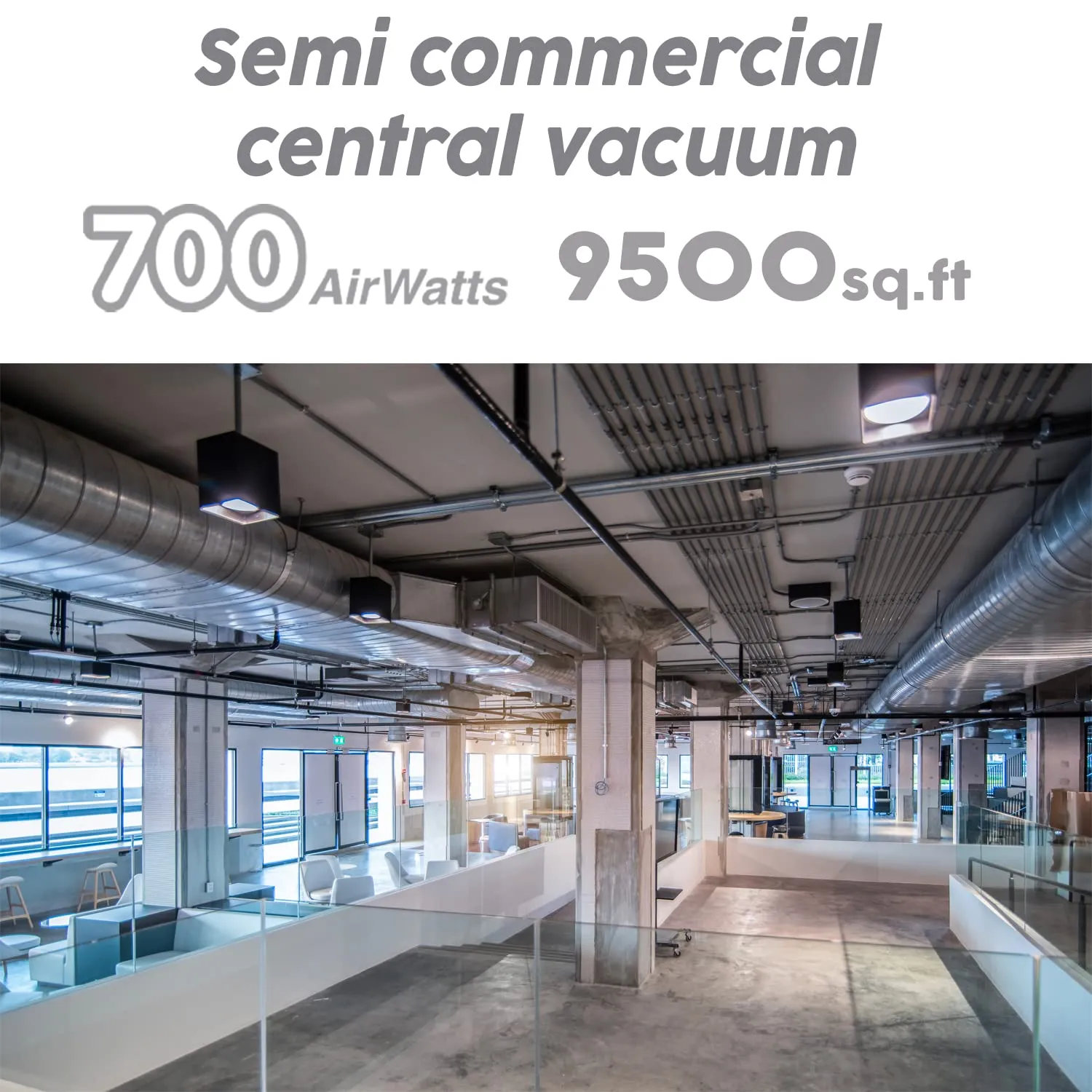 OVO Semi Commercial Central Vacuum System - 700 Airwatts Power Unit, 35L, Hybrid Filtration, White - Image 4