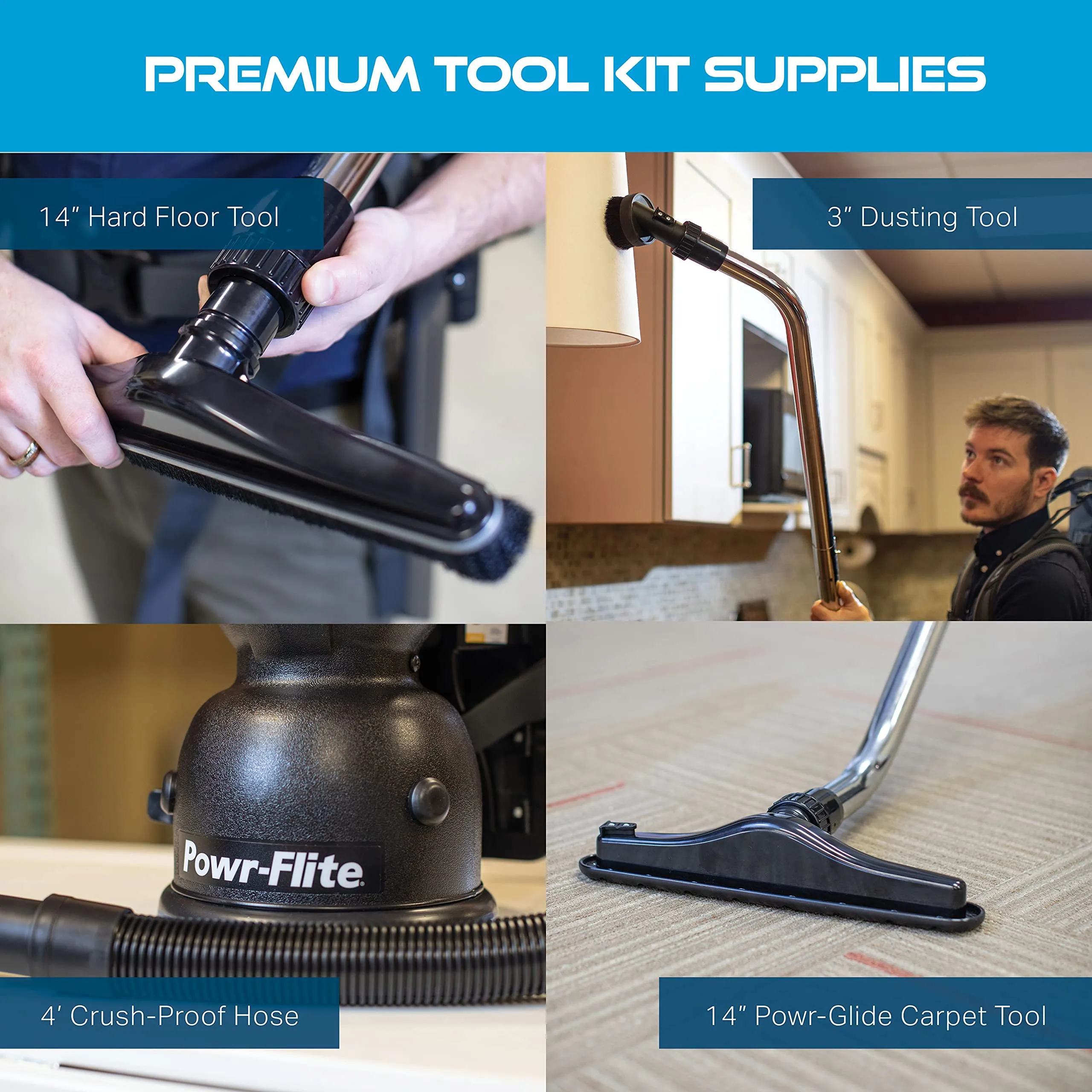 Powr-Flite Comfort Pro Backpack Vacuum Cleaner, 6 Quart HEPA Vacuum with Premium Tool Kit - Image 9