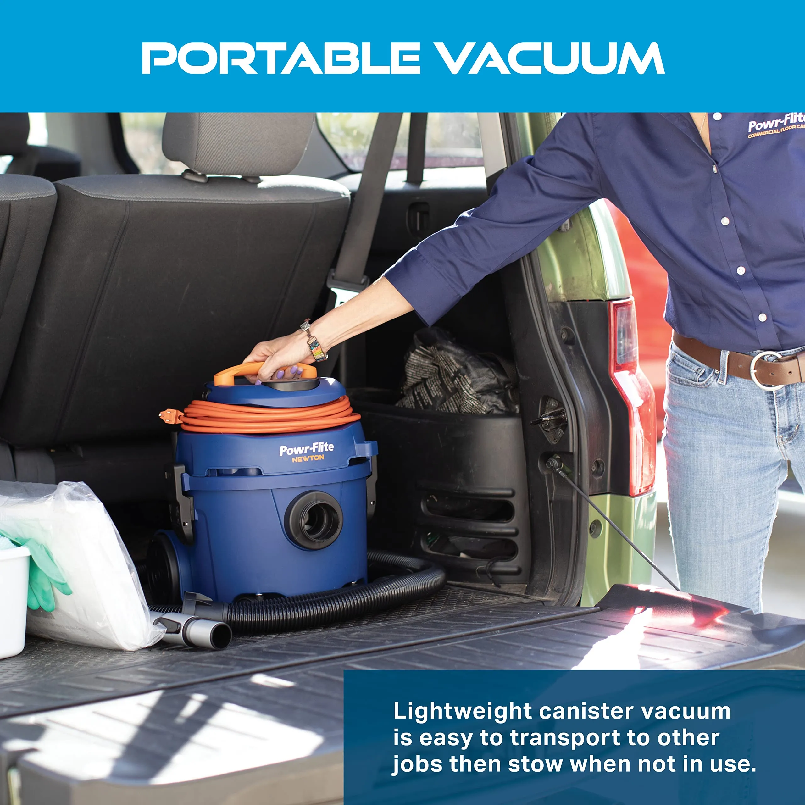 Powr-Flite Newton Dry Canister Vacuum with 25 Bags, HEPA Filtration, Powerful & Quiet for Hardwood - Image 4