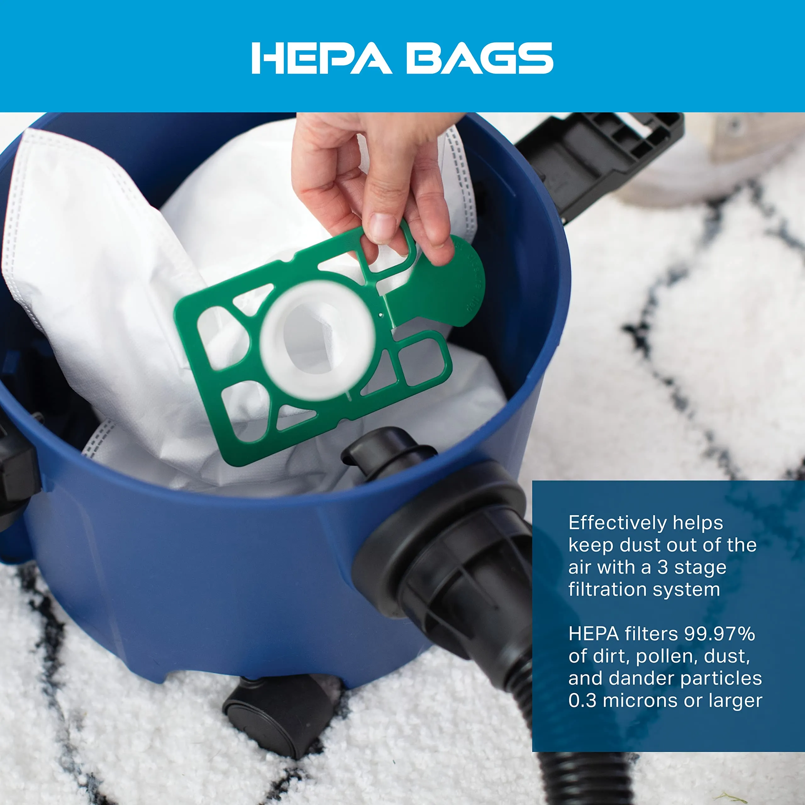 Powr-Flite Newton Dry Canister Vacuum with 25 Bags, HEPA Filtration, Powerful & Quiet for Hardwood - Image 8