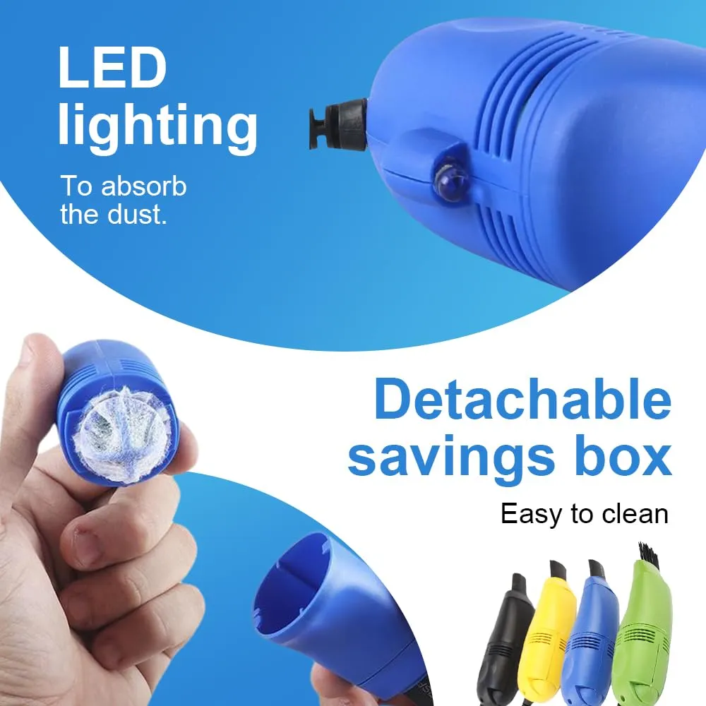 Pro Vacuum Cleaner Blue - 2024 Mini USB Handheld Vacuum for Keyboard, Laptop, Car & Home - Image 5