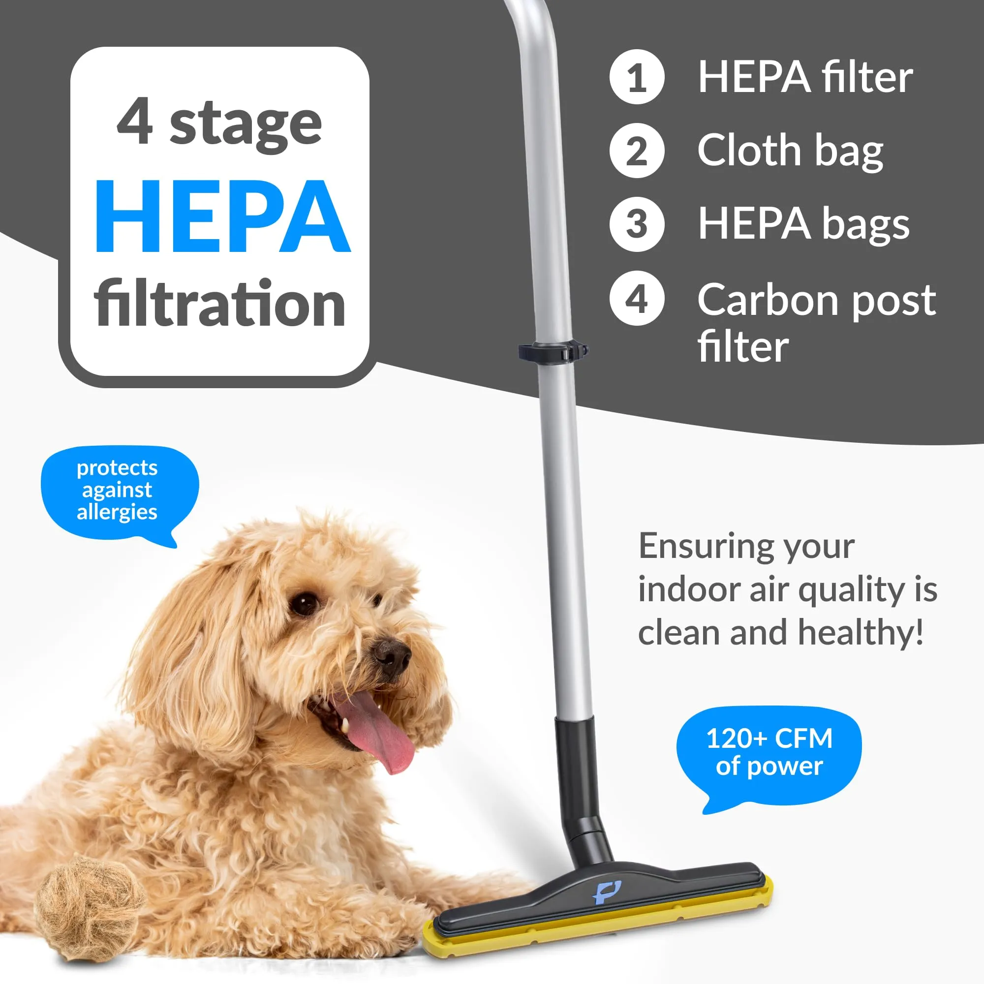 Prolux X8 Pro Backpack Vacuum with 4-Stage Filtration, Super-Suction & 50' Power Cord - Image 4