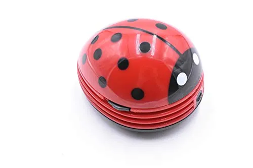 Red Beetle Shaped Portable Desk Vacuum Cleaner - Mini Cute Dust Sweeper for Home & Car