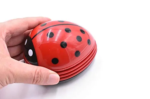 Red Beetle Shaped Portable Desk Vacuum Cleaner - Mini Cute Dust Sweeper for Home & Car - Image 2