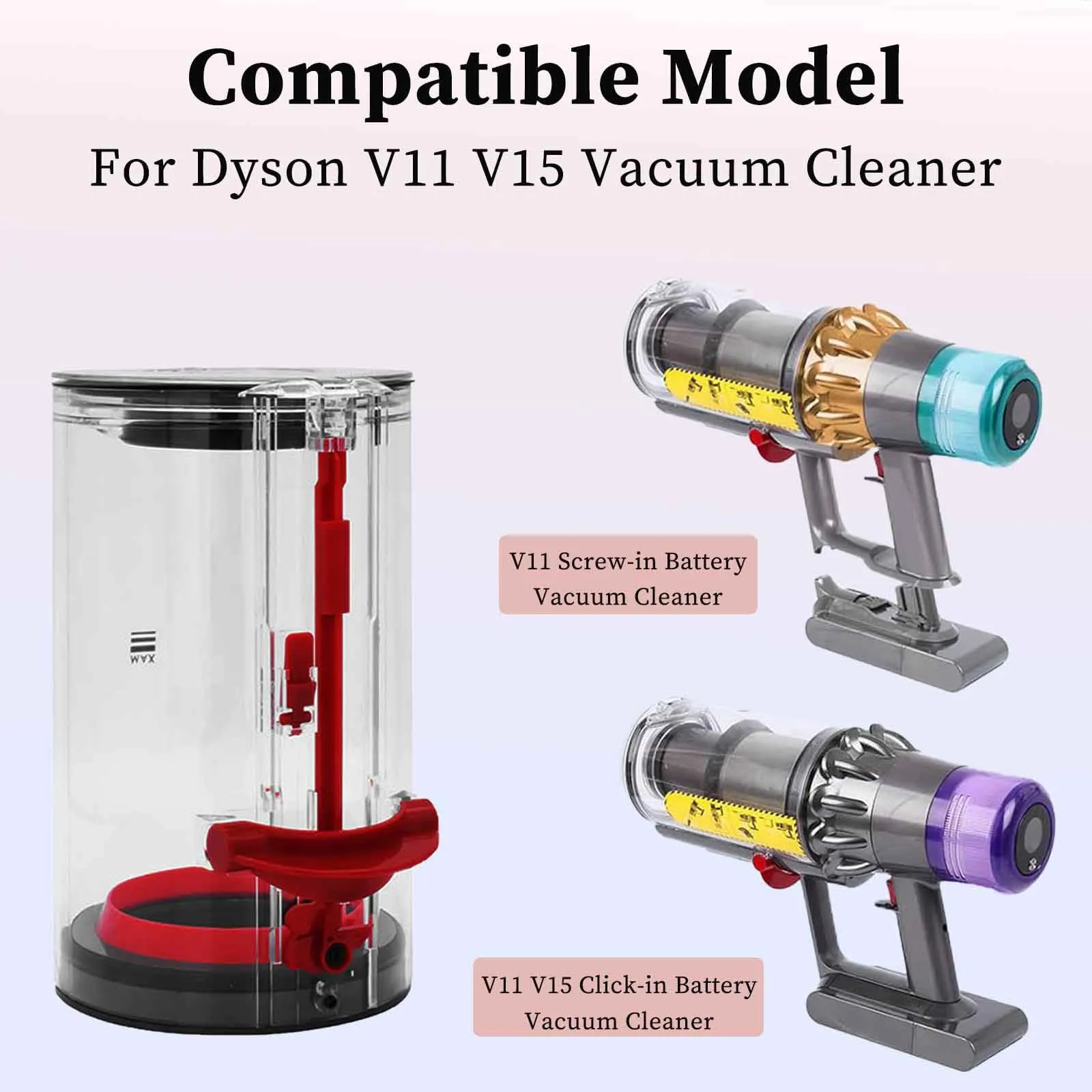 Replacement Dust Bin for Dyson V11 V15 Vacuum Cleaner - Large Canister Part No. 965443-01 - Image 2