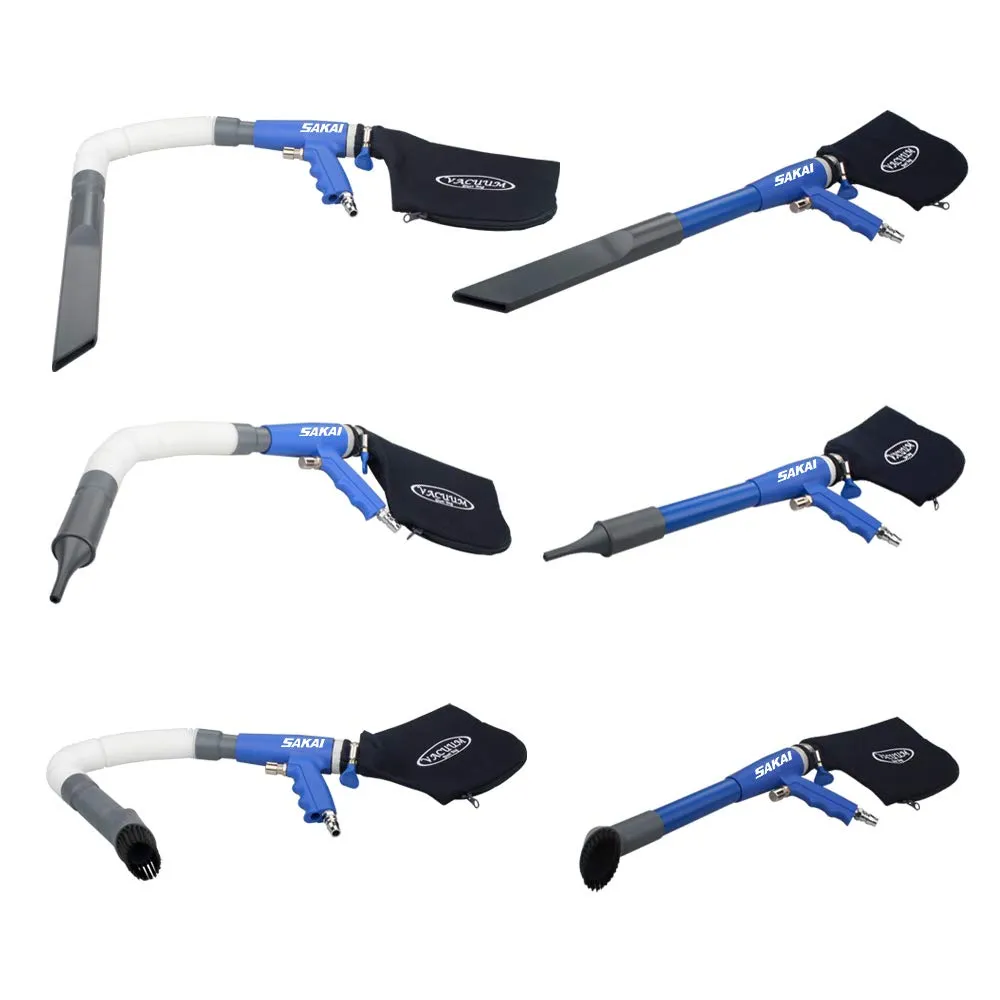 SAKAI 2-in-1 Air Powered Vacuum Kit - Blow Gun & Suction Vacuum with 6 Attachments, Lightweight - Image 4