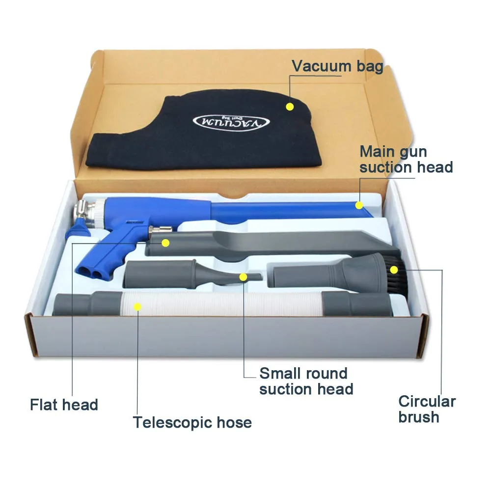 SAKAI 2-in-1 Air Powered Vacuum Kit - Blow Gun & Suction Vacuum with 6 Attachments, Lightweight - Image 6