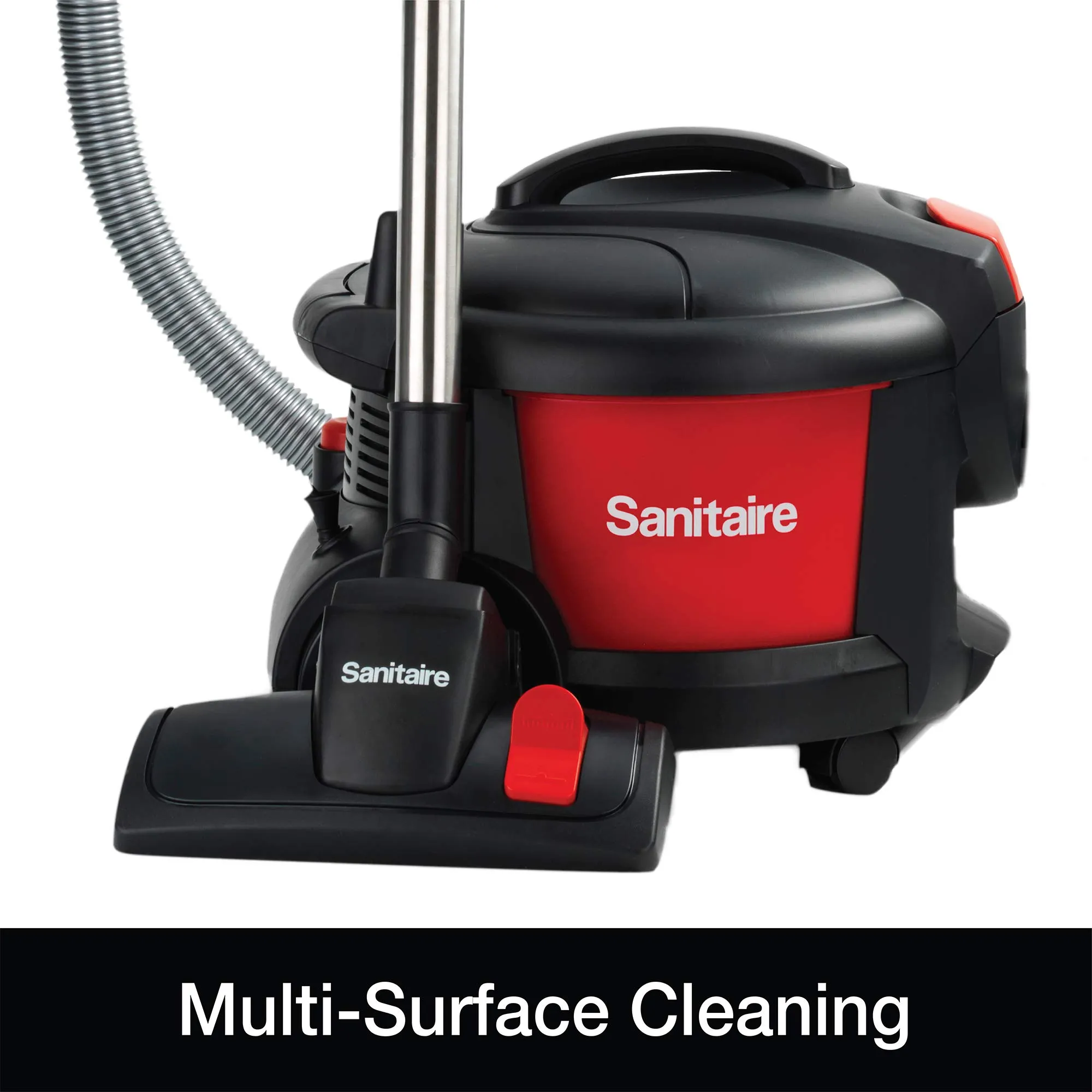 Sanitaire SC3700A Quiet Clean Canister Vacuum - Red/Black, 9.0 Amp, 11' Path, Versatile Tools - Image 3