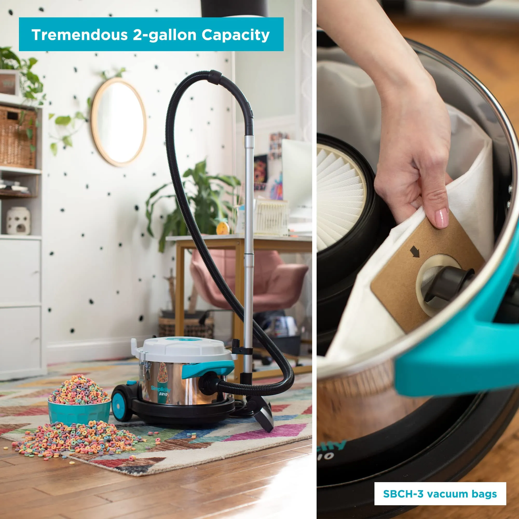 Simplicity Vacuums Brio Bagged Canister Vacuum Bundle with HEPA Filter Set for Floors & Rugs - Image 4