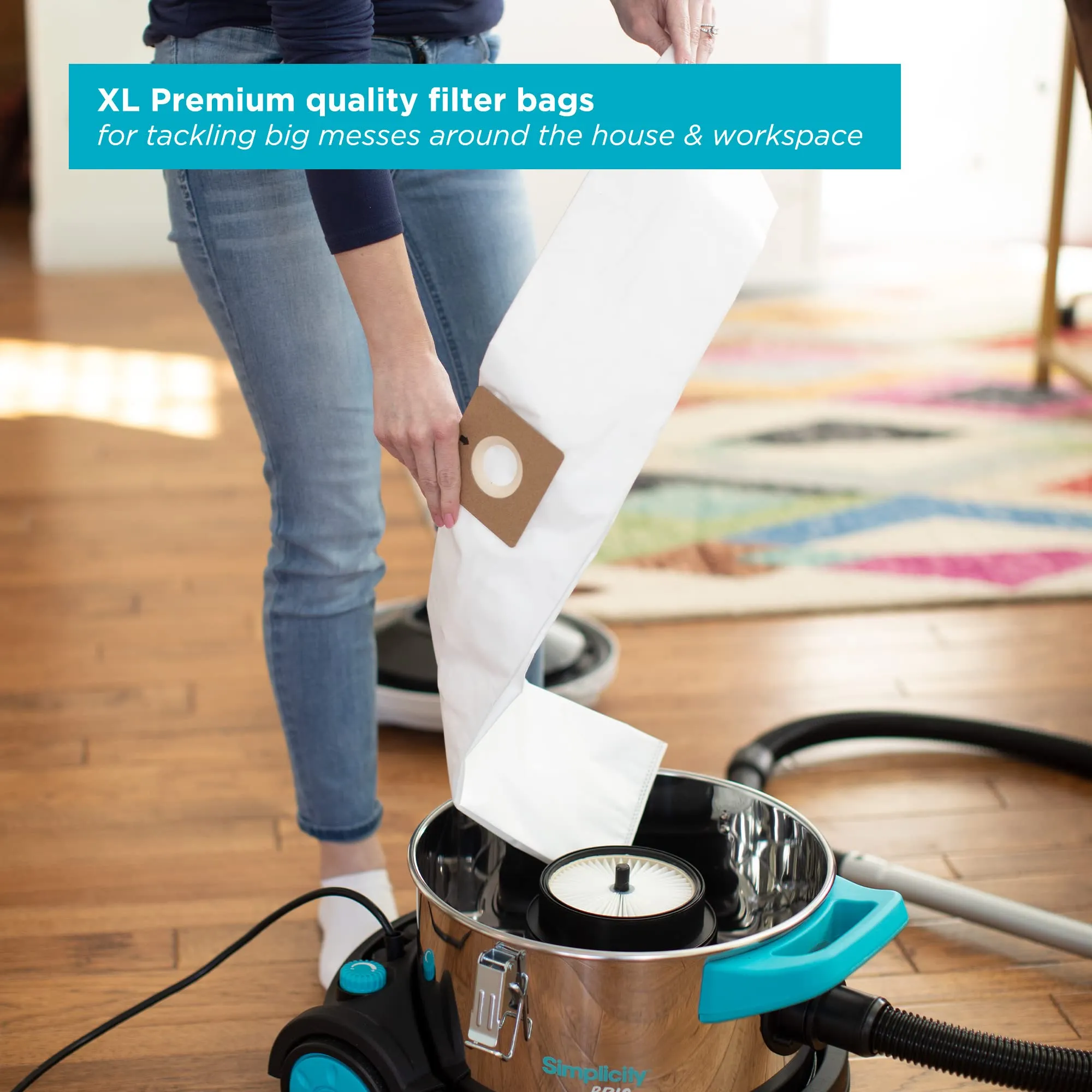 Simplicity Vacuums Brio Bagged Canister Vacuum Bundle with HEPA Filter Set for Floors & Rugs - Image 8