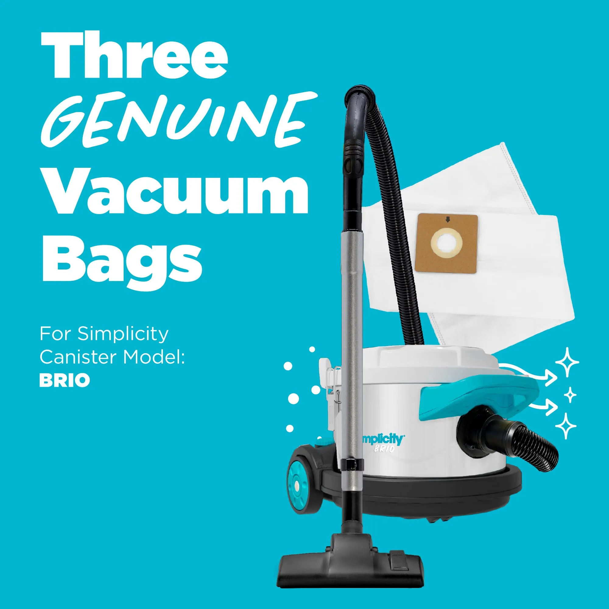 Simplicity Vacuums Brio Dry Canister Vacuum & 3-Pack Bag Set - Heavy Duty for Hardwood & Rugs - Image 9
