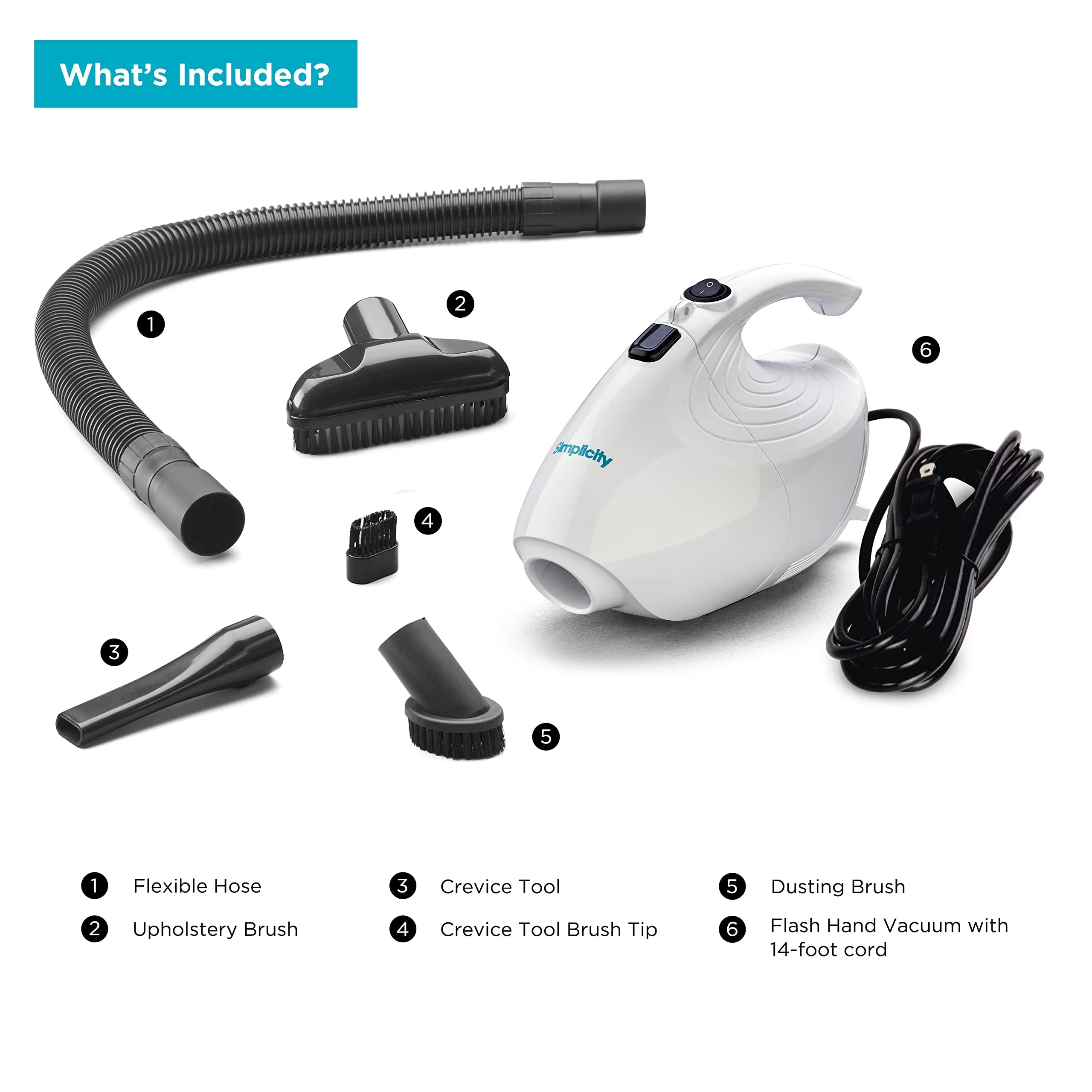 Simplicity Vacuums Flash Mini Handheld Vacuum with Attachments, Powerful Corded for Car Detailing 2 Simplicity Vacuums Flash Mini Handheld Vacuum with Attachments, Powerful Corded for Car Detailing - Image 2