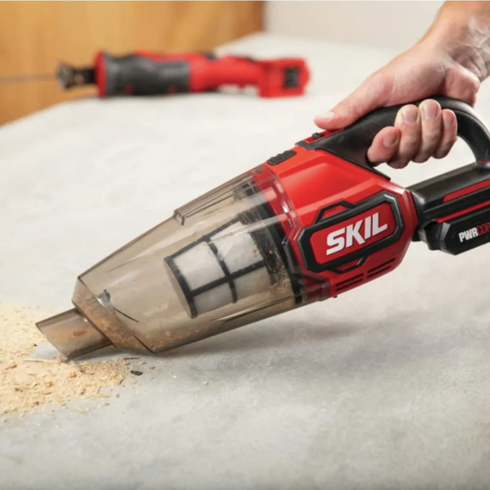 SKIL PWR CORE 20 20V Handheld Vacuum - Red, Lightweight, Powerful Suction for Home & Garage Clean-Up - Image 2