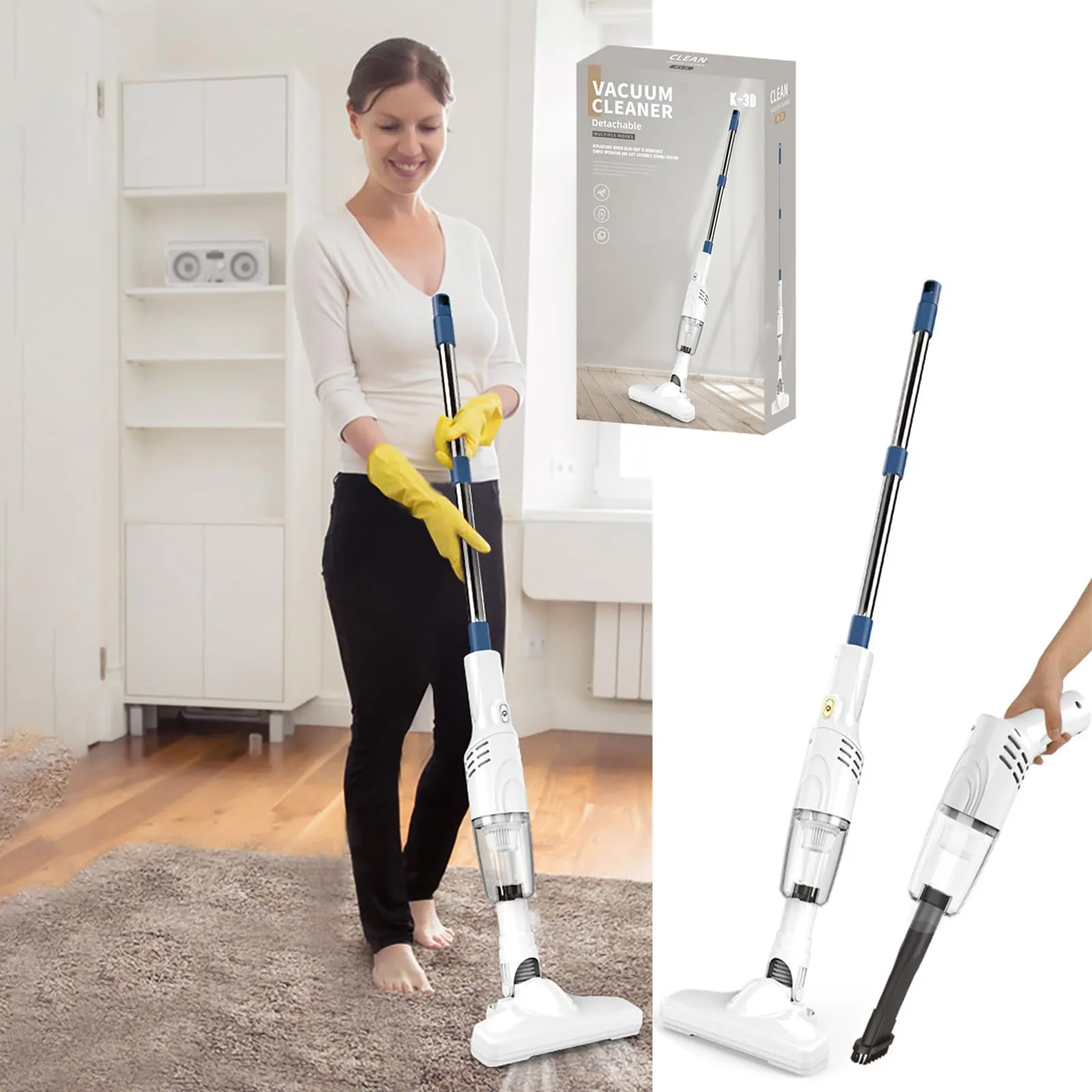 Stick Vacuum Cleaner - 30 Mins Runtime, Lightweight for Carpet & Hardwood, Ideal for Pet Hair