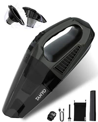 TANYO Cordless Handheld Vacuum Cleaner 12000 Pa Suction with HEPA Filter for Home and Car