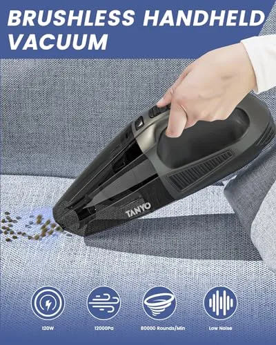 TANYO Cordless Handheld Vacuum Cleaner 12000 Pa Suction with HEPA Filter for Home and Car - Image 2