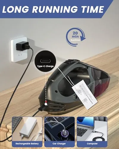 TANYO Cordless Handheld Vacuum Cleaner 12000 Pa Suction with HEPA Filter for Home and Car - Image 5