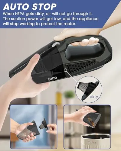 TANYO Cordless Handheld Vacuum Cleaner 12000 Pa Suction with HEPA Filter for Home and Car - Image 7