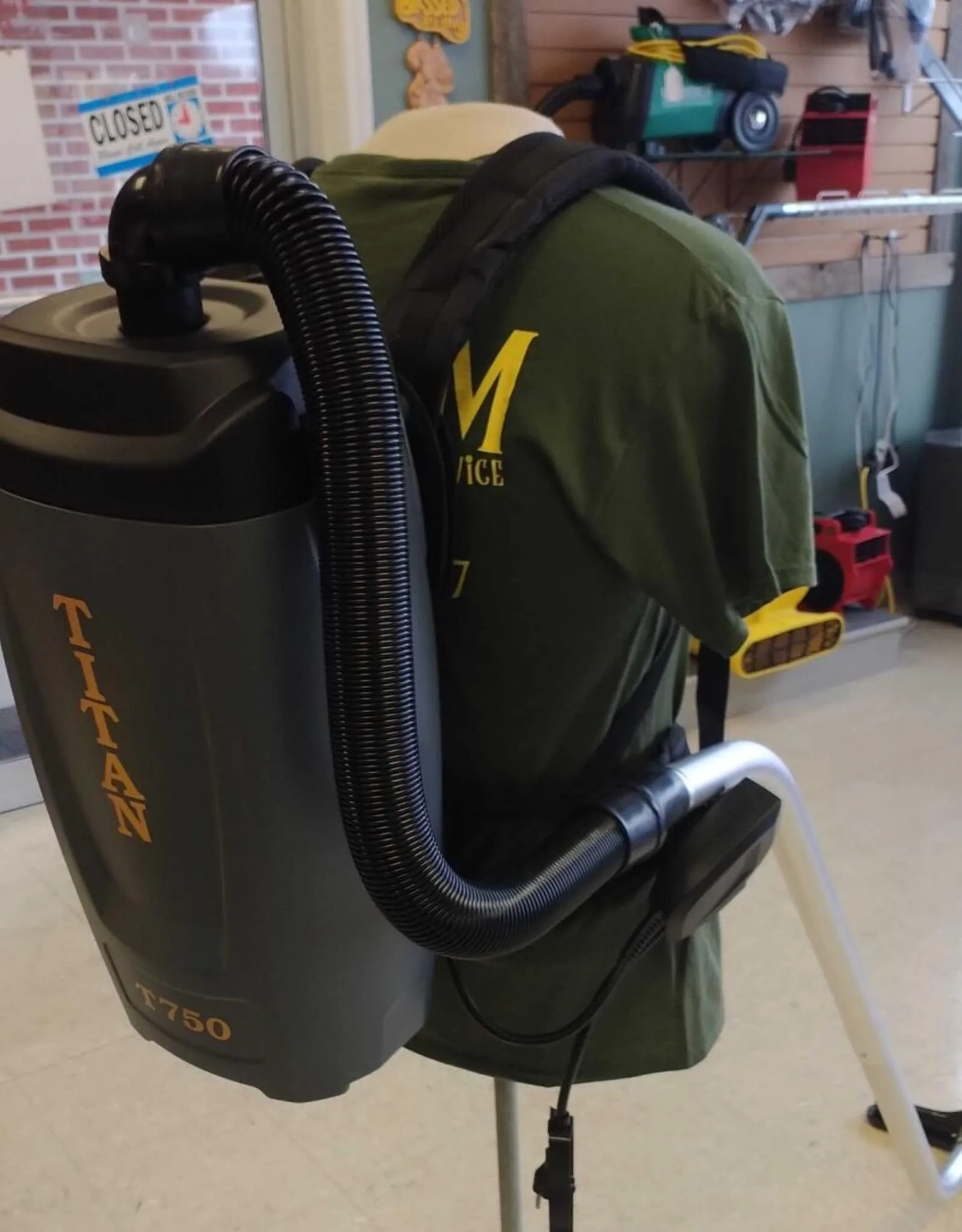 Titan Commercial T750 6Qt Backpack Vacuum Sweeper with 50' Cord, Extra Padded Harness, Miele - Image 2