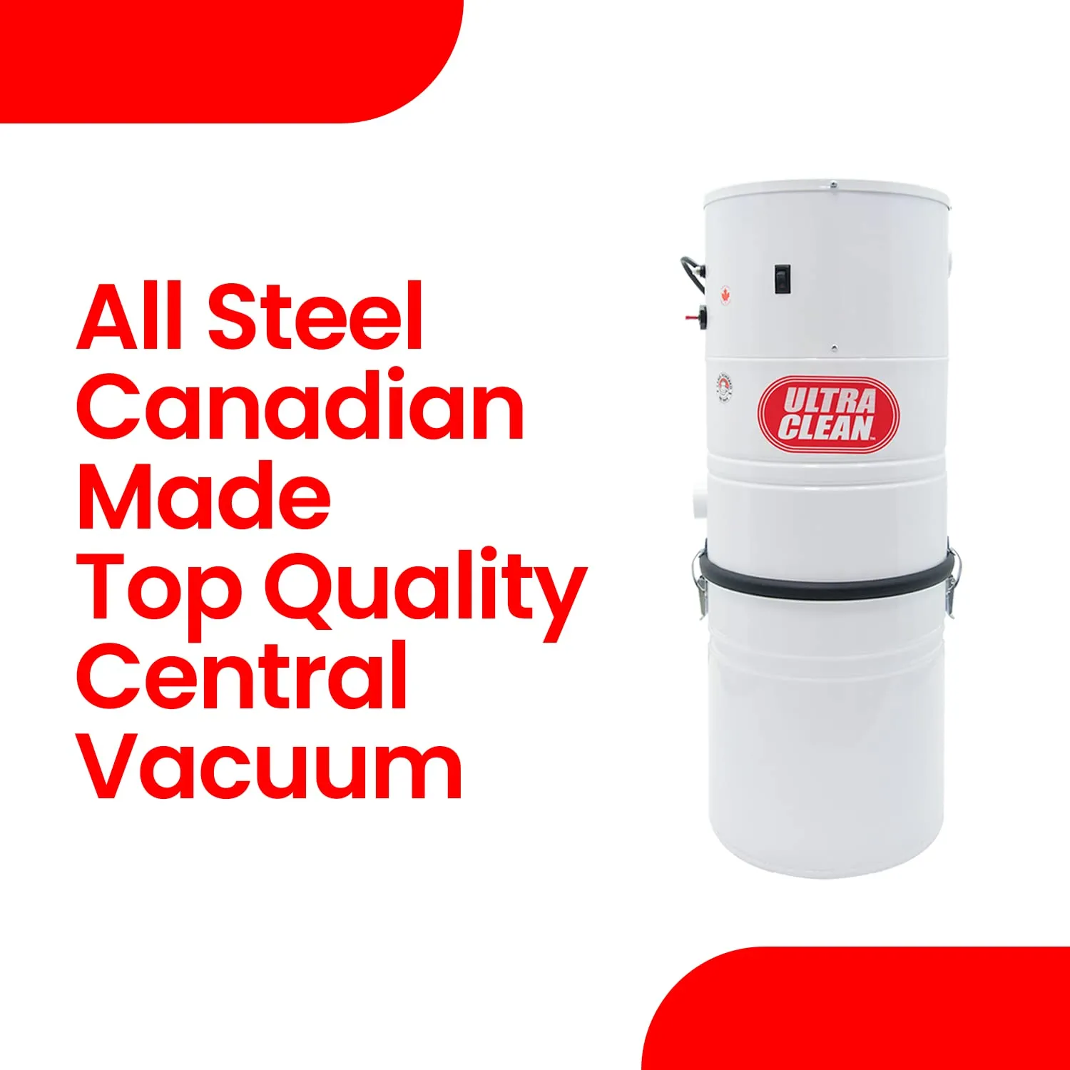 Ultra Clean SC100 Heavy Duty Central Vacuum System - 30 Ft White Hose, Turbo Brush & Accessories - Image 4