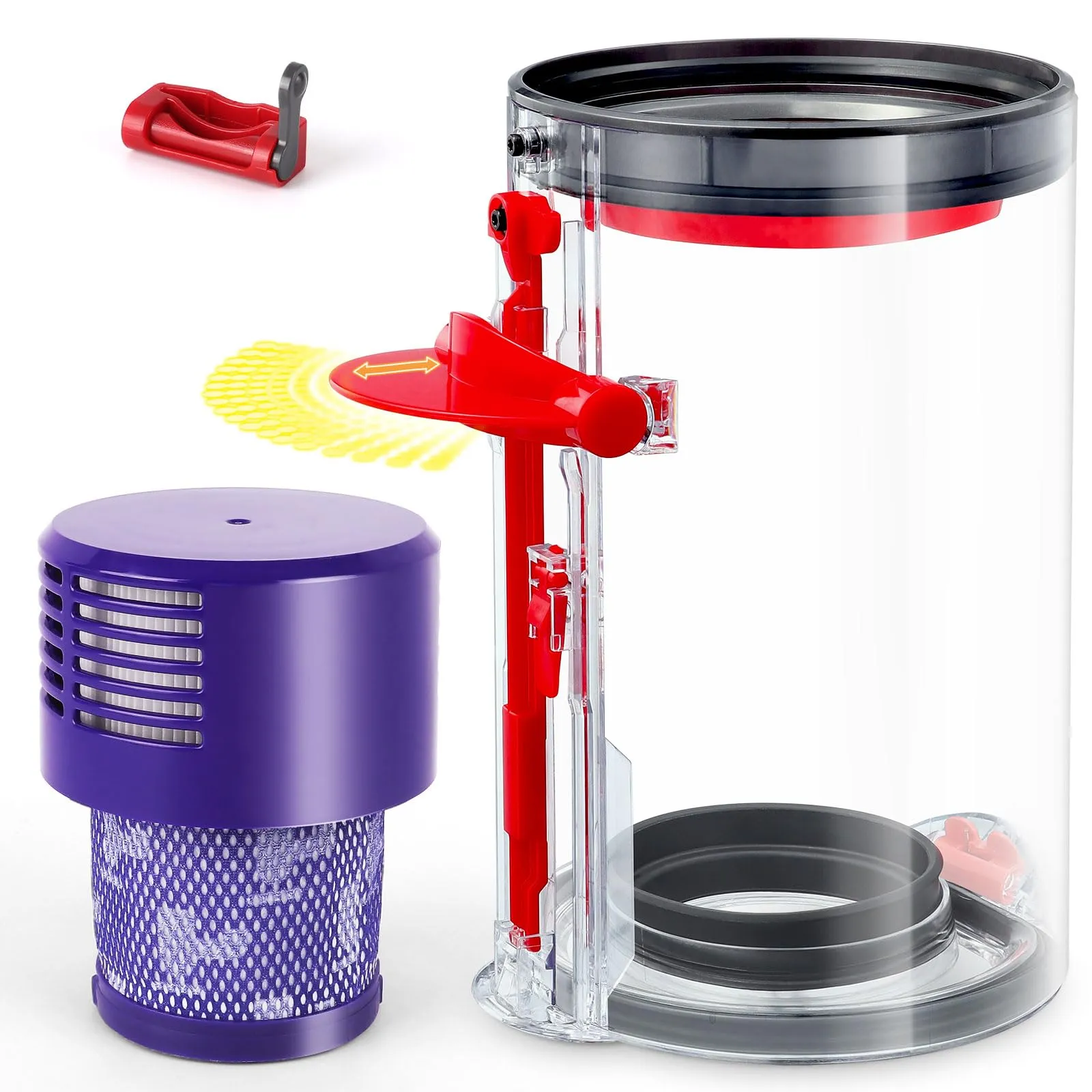 Upgraded Dust Bin Replacement for Dyson V10 Vacuum Cleaner - Compatible Canister Bin, Kuflant