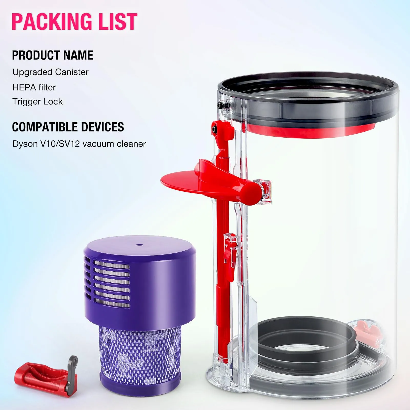 Upgraded Dust Bin Replacement for Dyson V10 Vacuum Cleaner - Compatible Canister Bin, Kuflant - Image 7