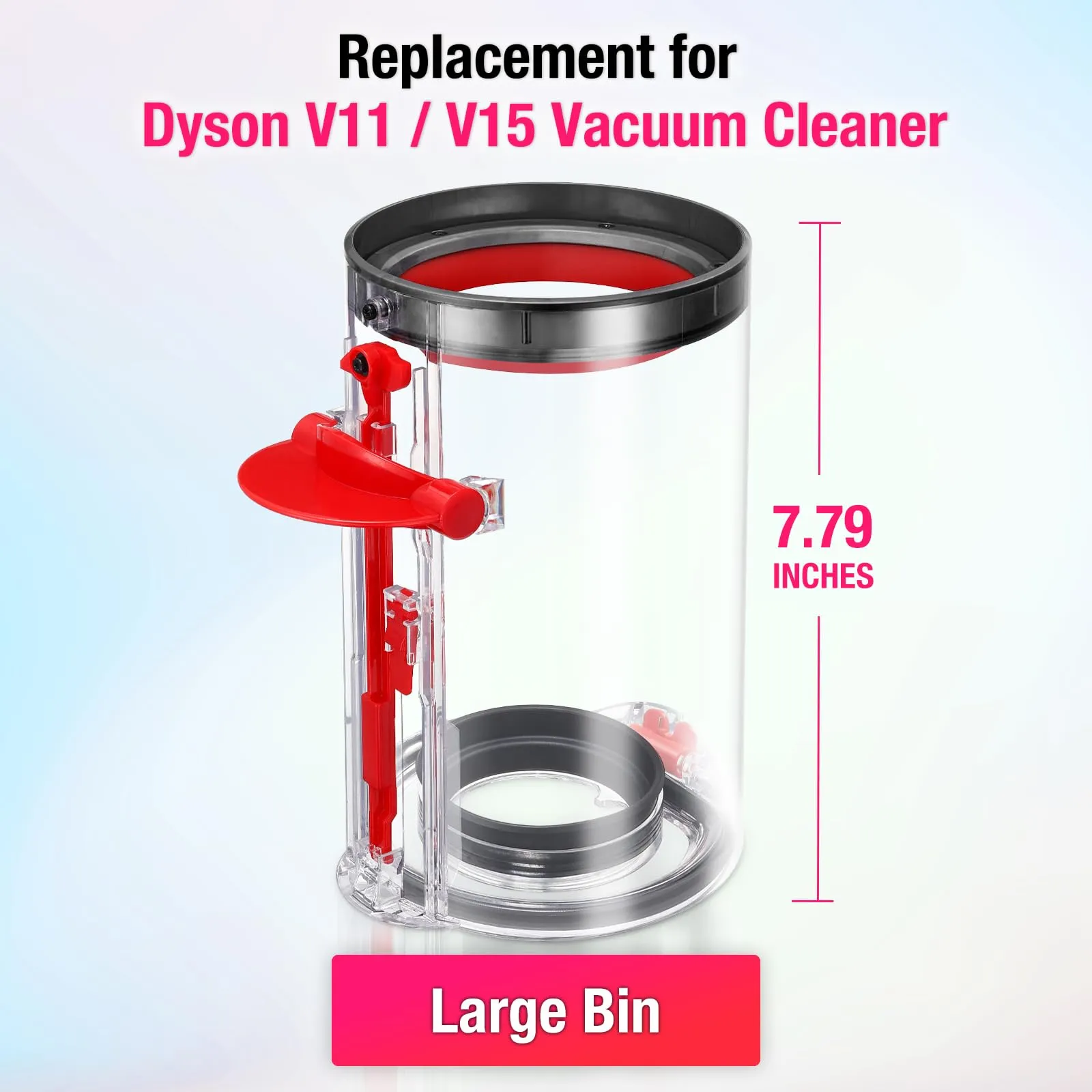 Upgraded Dust Bin Replacement for Dyson V11 V15 SV14 SV15 SV22 Vacuum Cleaner - Short Bin - Image 3
