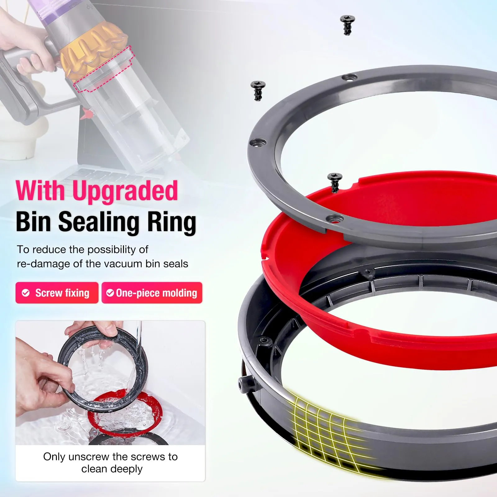 Upgraded Dust Bin Replacement for Dyson V11 V15 SV14 SV15 SV22 Vacuum Cleaner - Short Bin - Image 5