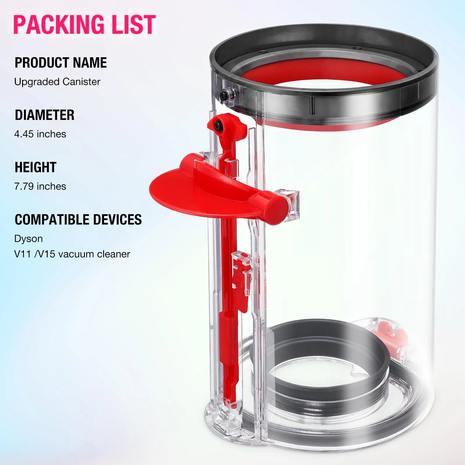 Upgraded Dust Bin Replacement for Dyson V11 V15 SV14 SV15 SV22 Vacuum Cleaner - Short Bin - Image 7