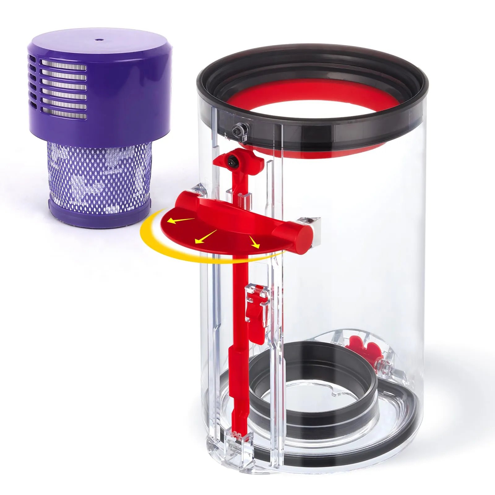 Upgraded Large Dust Bin Replacement for Dyson V10 Vacuum Cleaner - Ergonomic Design, High Quality