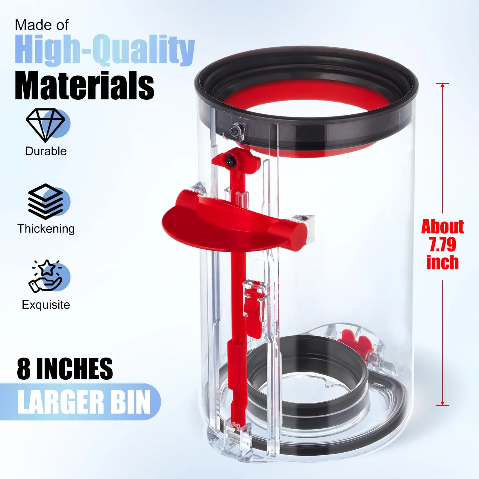 Upgraded Large Dust Bin Replacement for Dyson V10 Vacuum Cleaner - Ergonomic Design, High Quality - Image 5