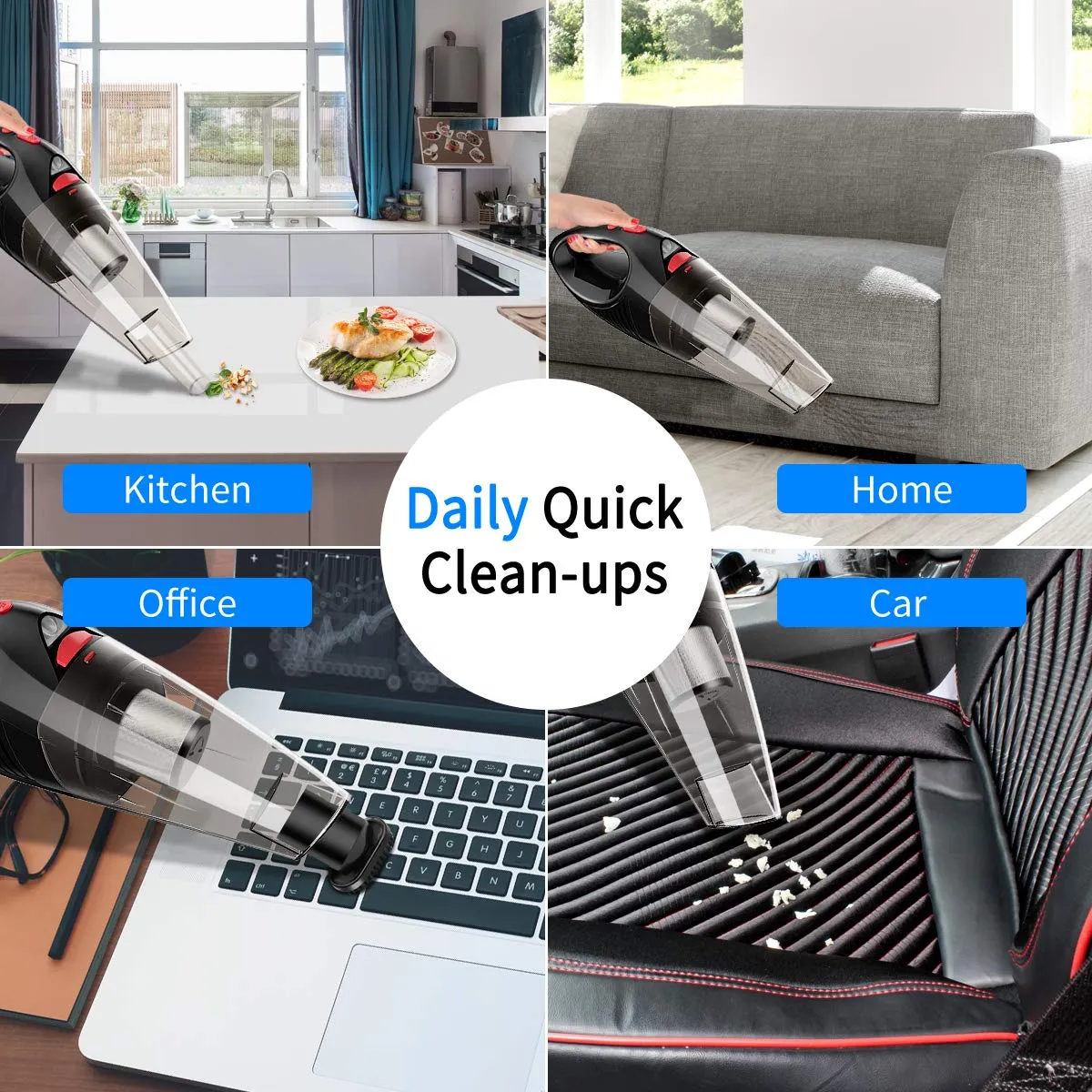 Uplift Handheld Vacuum Cleaner - Cordless 120W, 6.5kpa Suction, HEPA Filter, Rechargeable, Black 4 Uplift Handheld Vacuum Cleaner - Cordless 120W, 6.5kpa Suction, HEPA Filter, Rechargeable, Black - Image 4