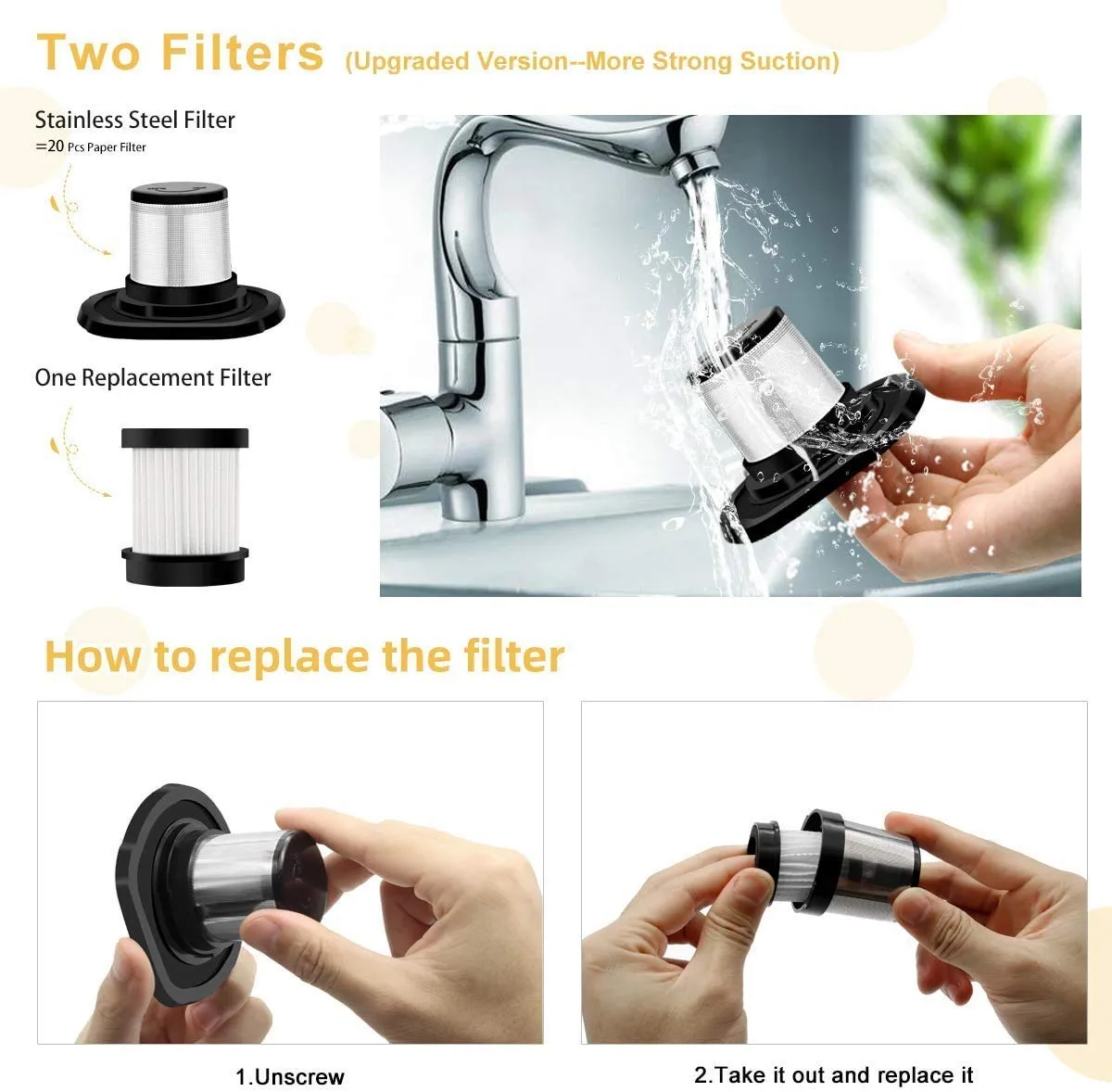 Uplift Handheld Vacuum Cleaner - Cordless 120W, 6.5kpa Suction, HEPA Filter, Rechargeable, Black 6 Uplift Handheld Vacuum Cleaner - Cordless 120W, 6.5kpa Suction, HEPA Filter, Rechargeable, Black - Image 6