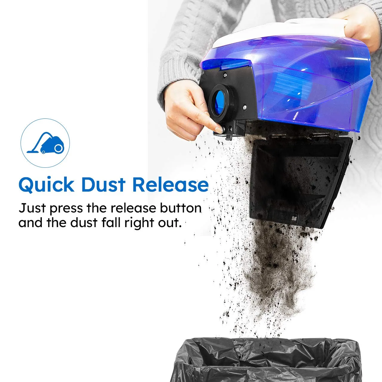 Vacmaster Bagless Canister Vacuum Cleaner - Lightweight, Washable HEPA Filter, 18kpa Suction Power - Image 3