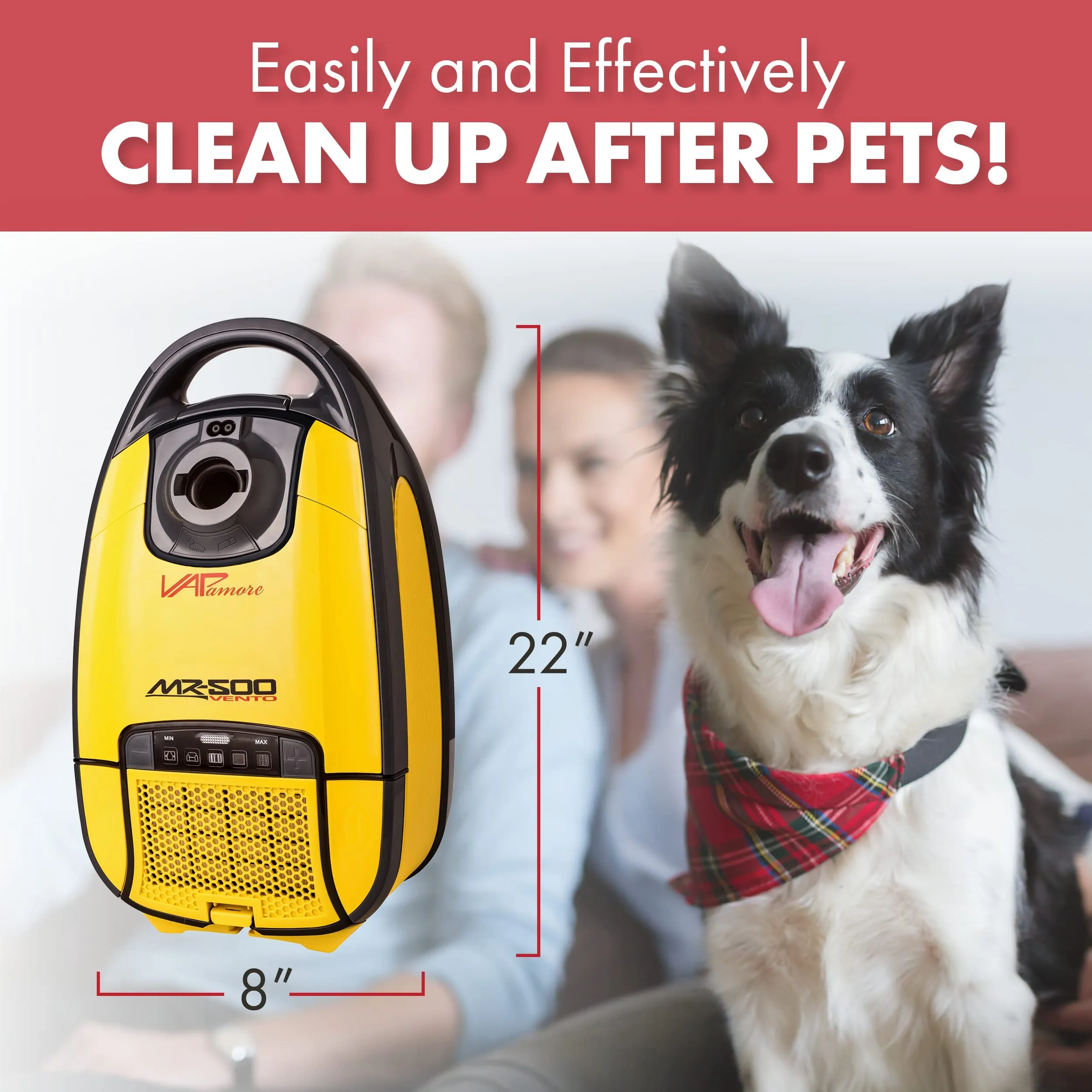 Vapamore MR-500 Vento Canister Vacuum Cleaner, 1400W, HEPA Filtration, Powerful Pet Hair Tools - Image 7