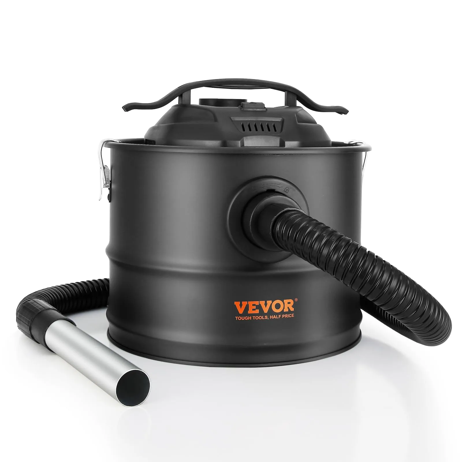 VEVOR 4 Gallon Ash Vacuum Cleaner with 1200W Suction, 47.2' Hose for Fireplaces & Grills