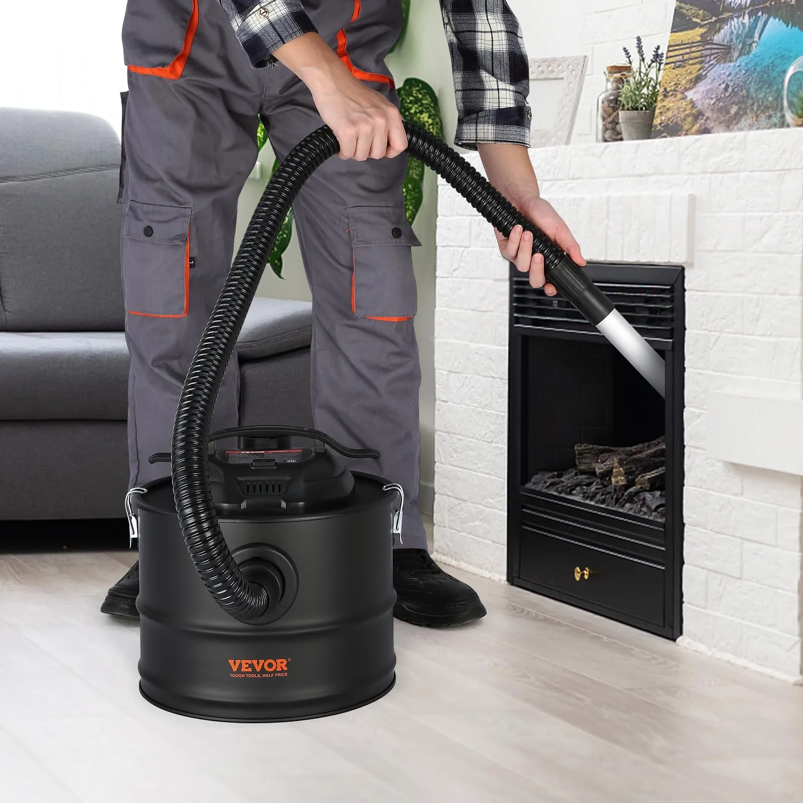 VEVOR 4 Gallon Ash Vacuum Cleaner with 1200W Suction, 47.2' Hose for Fireplaces & Grills - Image 8