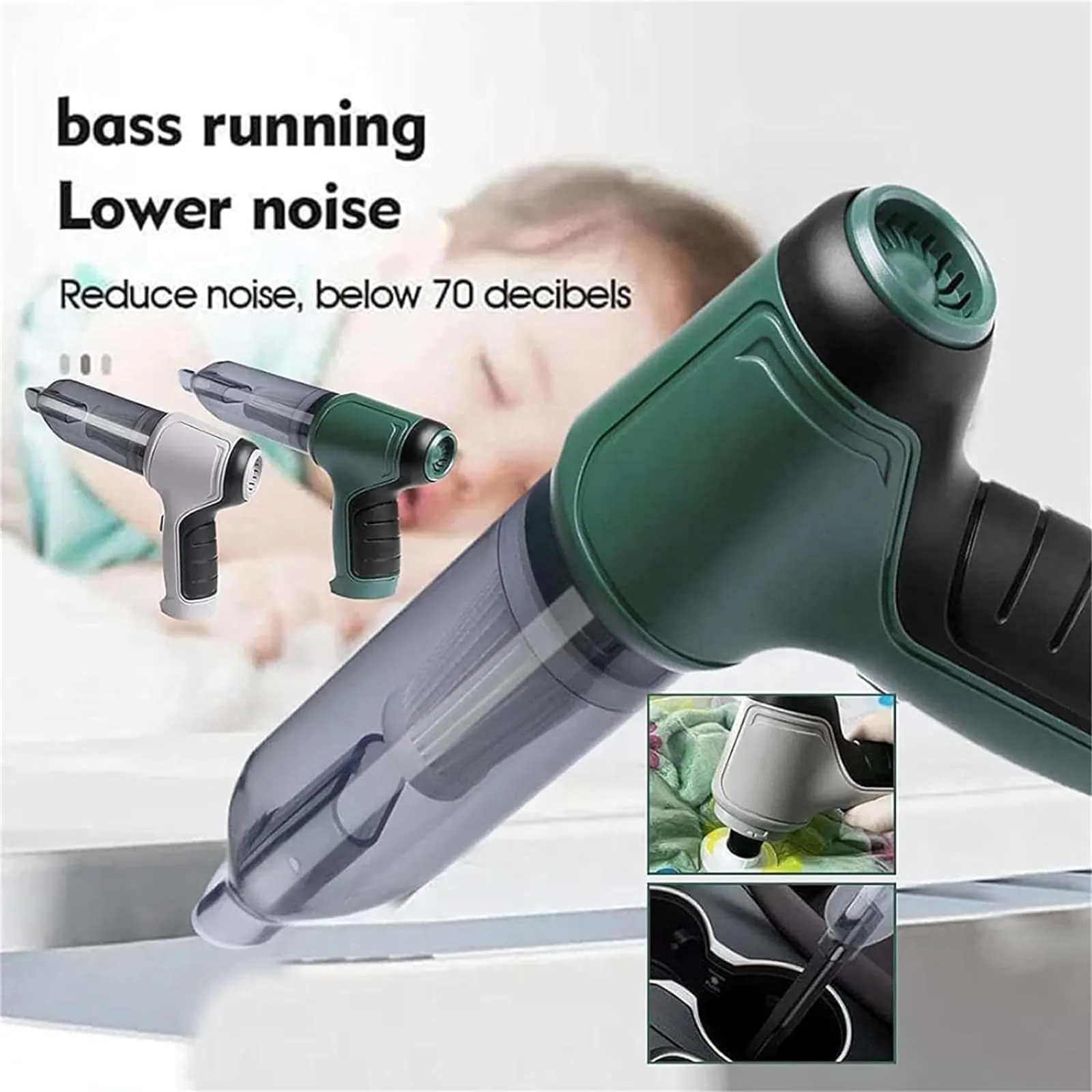 Vortix Electric Air Duster & Vacuum - Cordless Handheld Vacuum Cleaner, 9000PA Suction Power, Black - Image 5