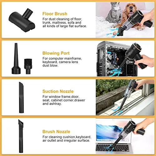 WADEO Handheld Vacuum Cordless 9000Pa, Lightweight Mini Vacuum with LED Light for Home & Car - Image 7