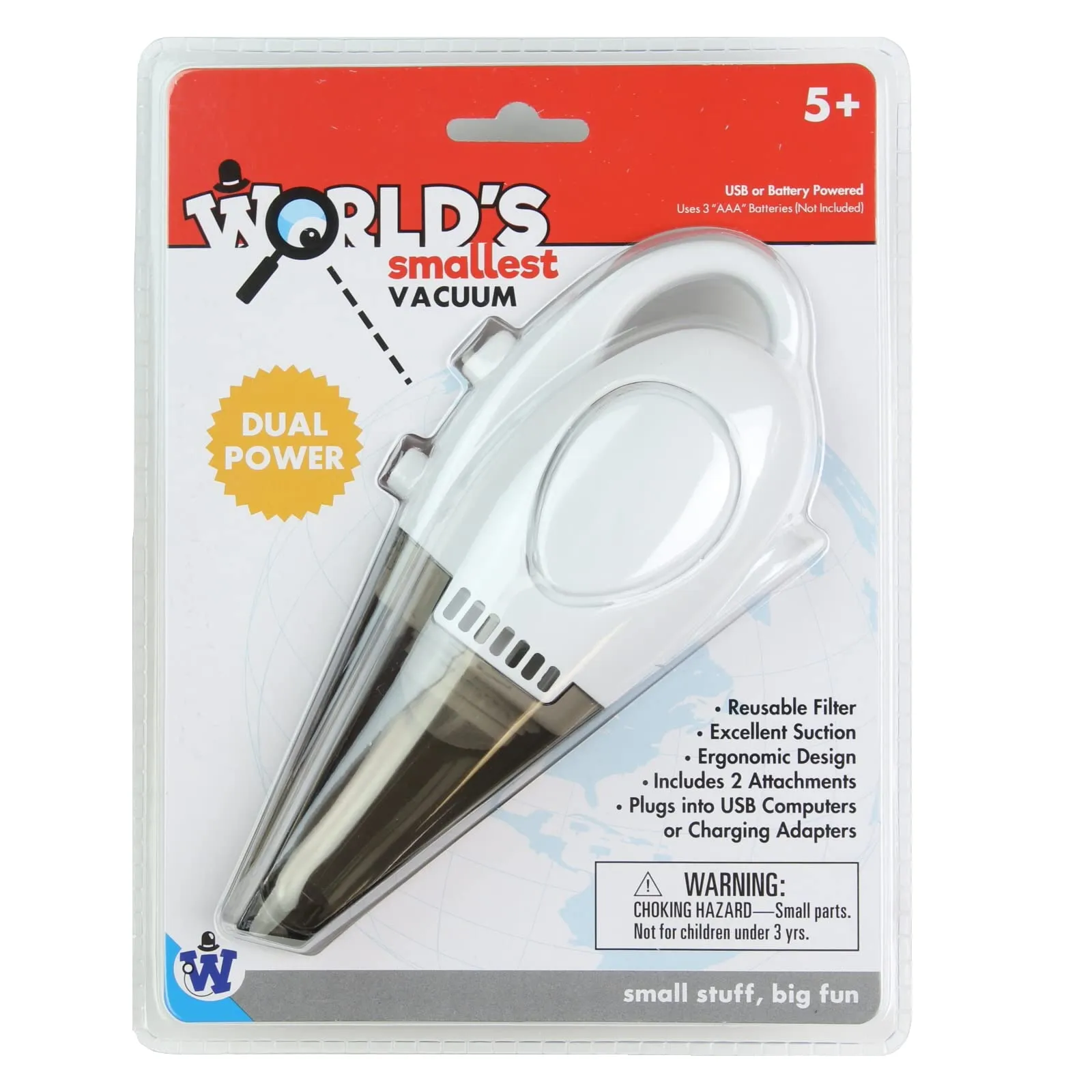 World's Smallest Vacuum - Portable USB Handheld Cleaner with Ergonomic Design and Attachments