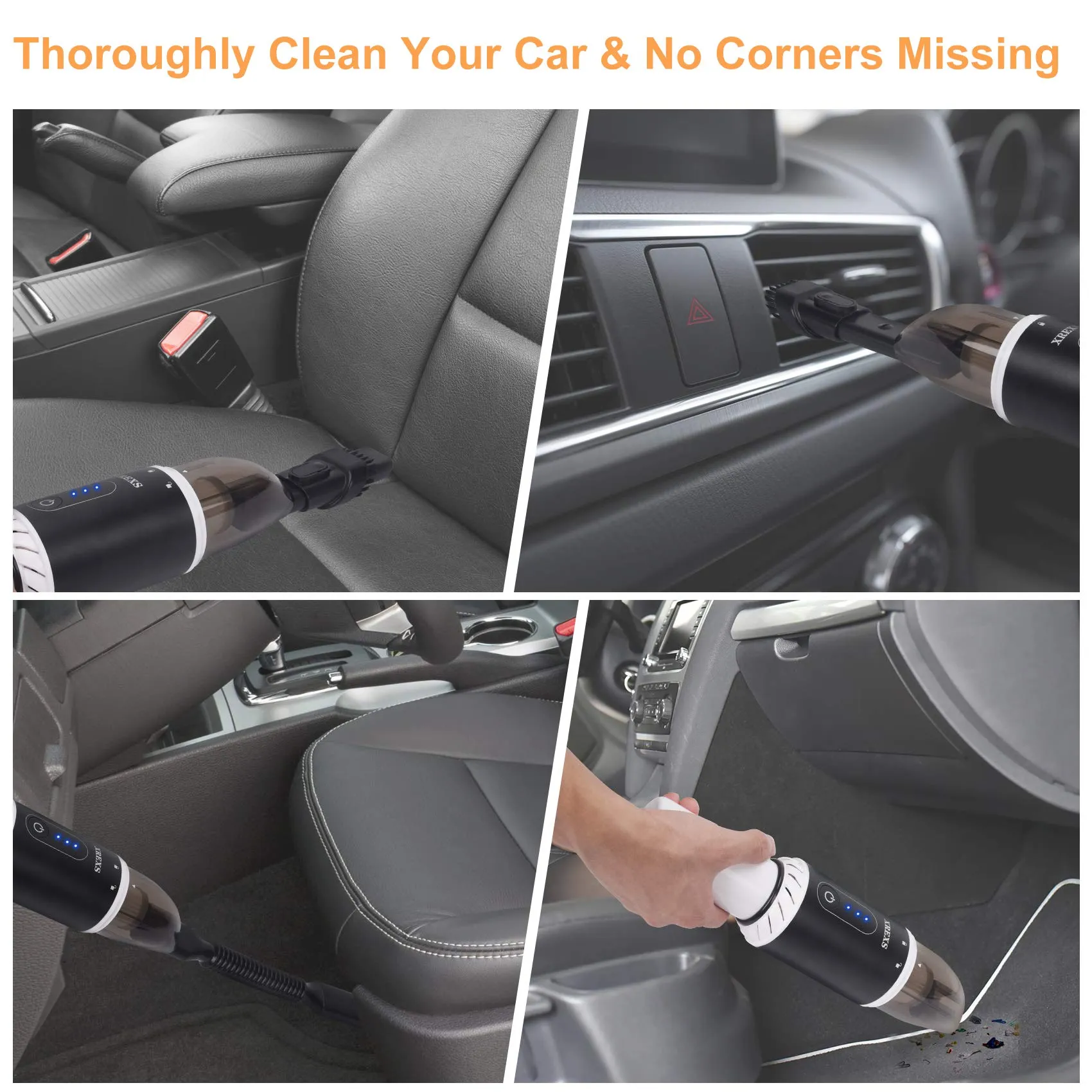 XREXS Cordless Handheld Vacuum Cleaner for Home & Car, 8000Pa Suction, Lightweight, Rechargeable 4 XREXS Cordless Handheld Vacuum Cleaner for Home & Car, 8000Pa Suction, Lightweight, Rechargeable - Image 4